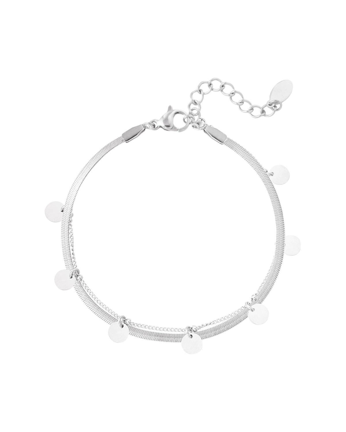 Pulsera doble cadena con cículos