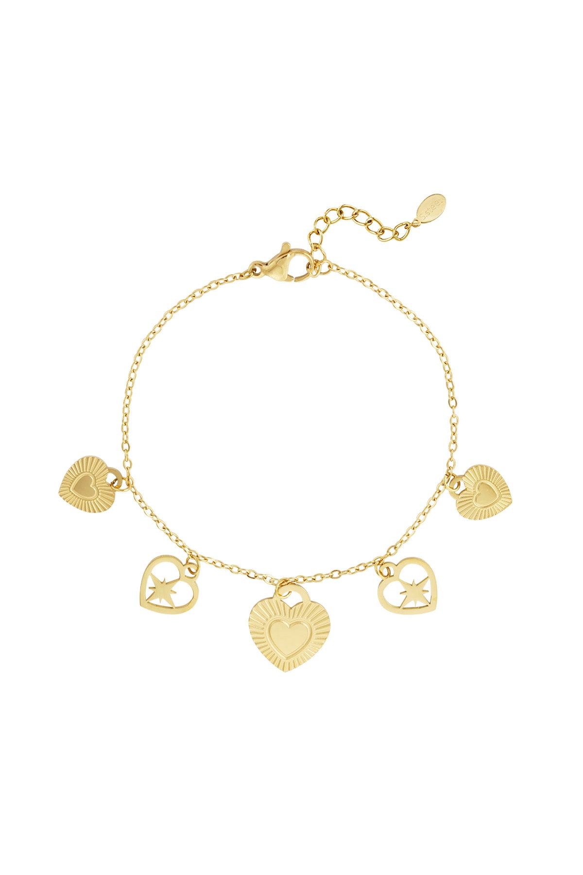 Pulsera con dijes corazones 